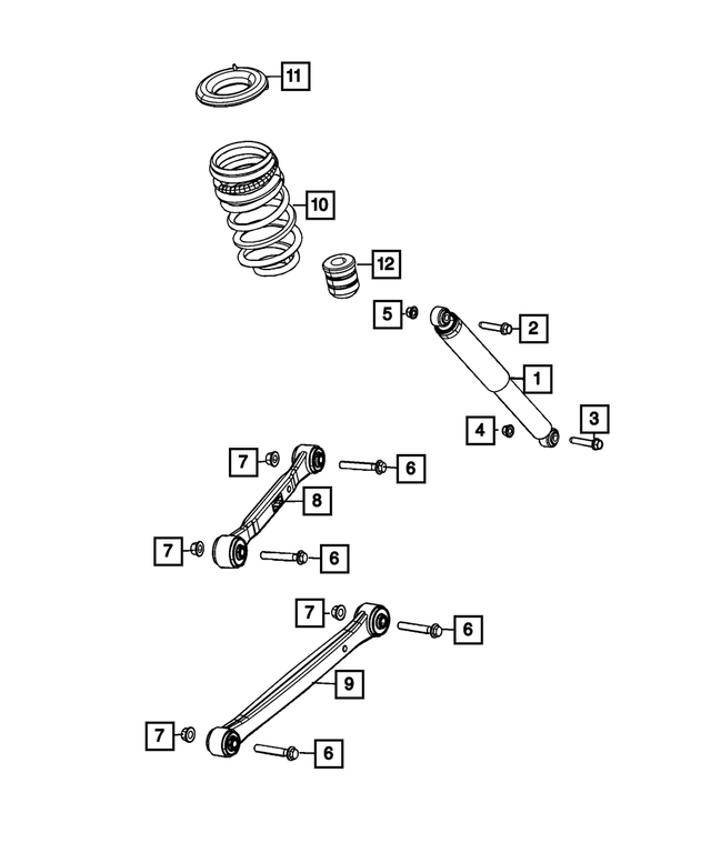 68518568AB - Rear Suspension: Suspension Shock Absorber Kit, Left Rear for Mopar Image