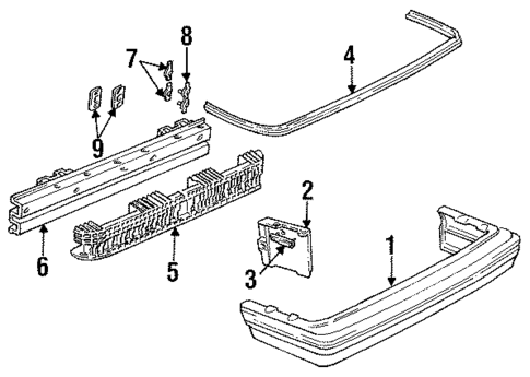 Bumper & Components - Rear for 1986 Pontiac Grand Am #0
