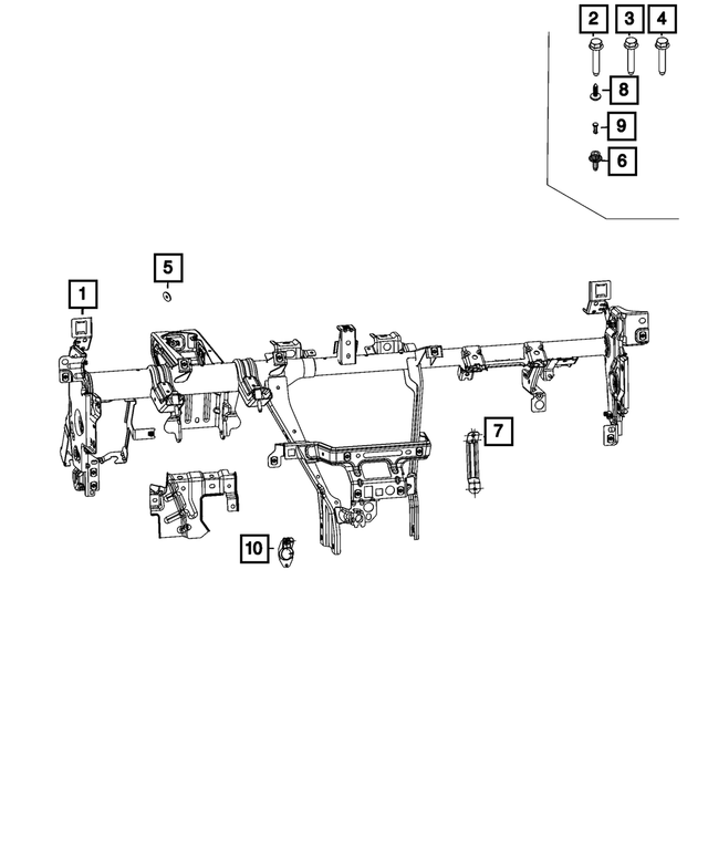 68663321AA - Interior Trim: Instrument Panel Reinforcement for Mopar Image