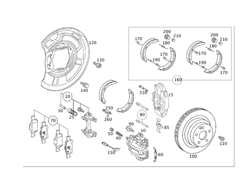 Rear Wheel Brake for 2007 Mercedes-Benz CLS550 #0