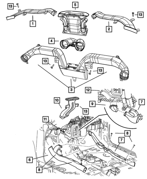 Air Ducts and Outlets for 2006 Chrysler PT Cruiser #0