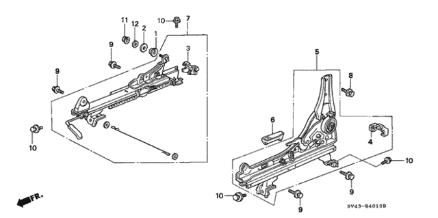 Front Seat Components (L.) (Manual Seat) for 1995 Honda Accord #0