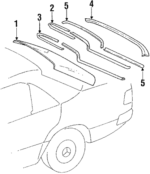 Back Glass for 1993 Mercedes-Benz 400 E #0