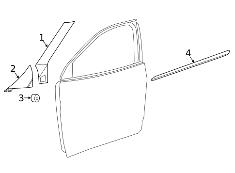 Exterior Trim - Front Door for 2015 Ram ProMaster City #0