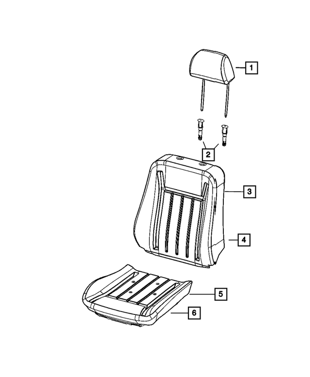 68154406AB - Interior Trim: Seat Back Foam, Right for Mopar Image image