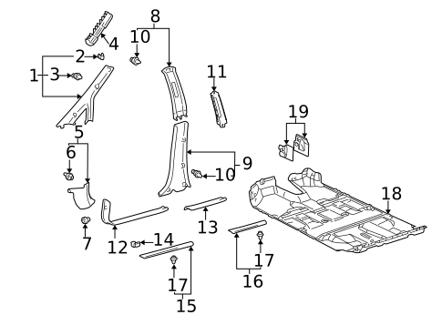 Interior Trim - Pillars for 2003 Lexus RX300 #0