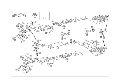 Exhaust System Used on Eight-Cylinder Gasoline Vehicles for 2002 Mercedes-Benz CLK430 #0