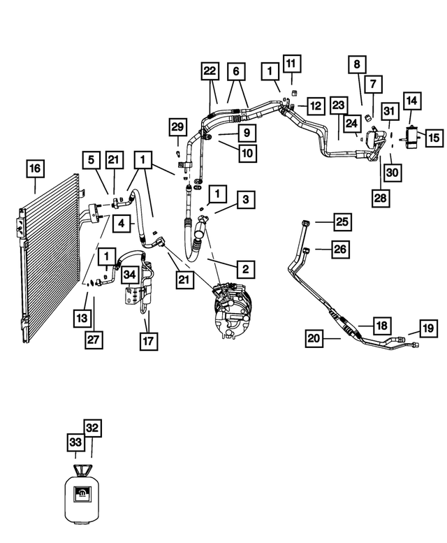 68247737AE - : A/c Suction And Liquid Line for Mopar Image
