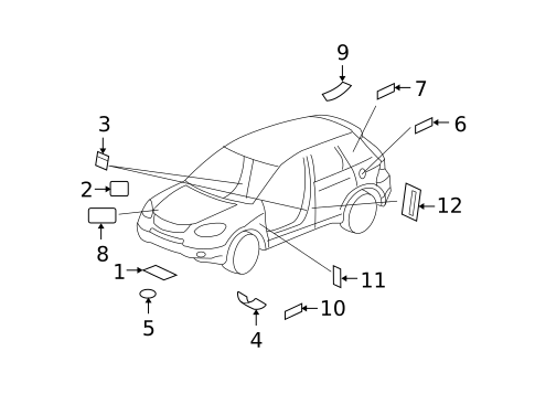 Labels for 2009 Acura RDX #0