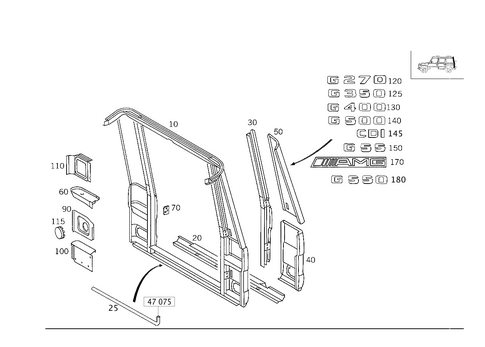 Rear Panel, Enclosed Vehicle for 2006 Mercedes-Benz G55 AMG #0