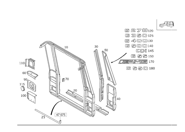 4604713215 - Rear End: Compressed-Air Line for Mercedes-Benz: G55 AMG, G550, G550 4x4, G63 AMG, G65 AMG Image image