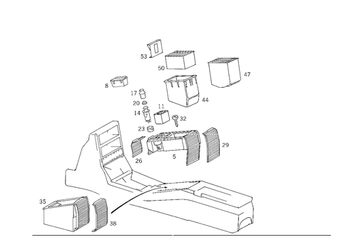 Ashtray and Storage Box, Bottom for 1993 Mercedes-Benz 300SL #0