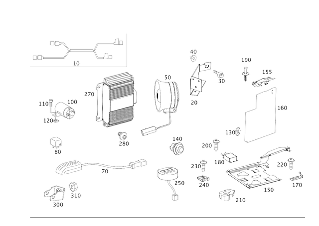 2208209315 - Electrical System: Electric Line for Mercedes-Benz: Maybach S550, Maybach S560, Maybach S600, Maybach S650, S430, S450, S55 AMG, S550, S550e, S560, S600, S63 AMG, S65 AMG Image image