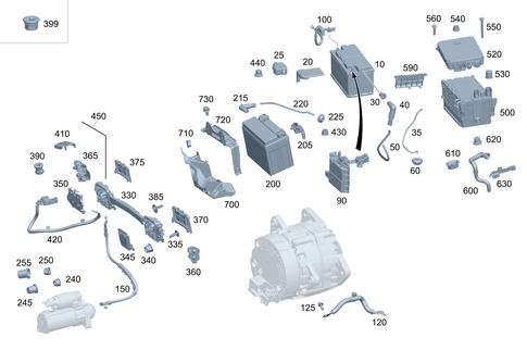 Battery, Starter and Alternator Line for 1999 Mercedes-Benz E300 #0