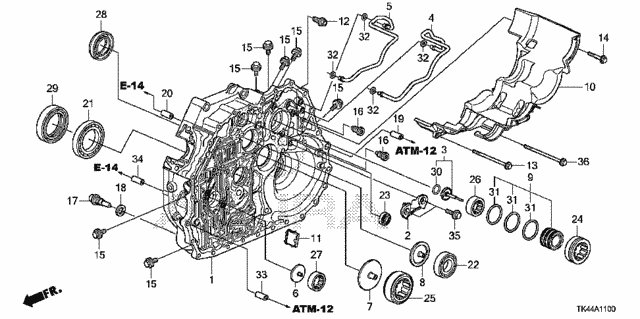 AT Torque Converter Case (6AT) (2WD) for 2012 Acura TL #0