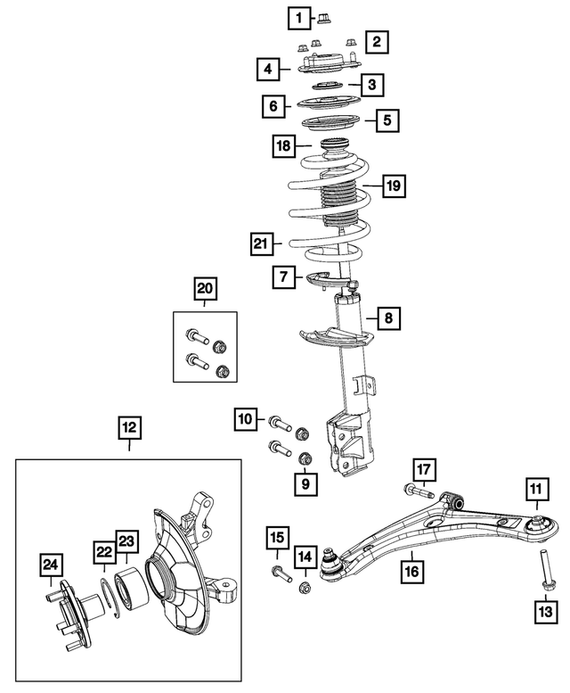 5168165AB - : Front Suspension Strut, Left for Mopar Image
