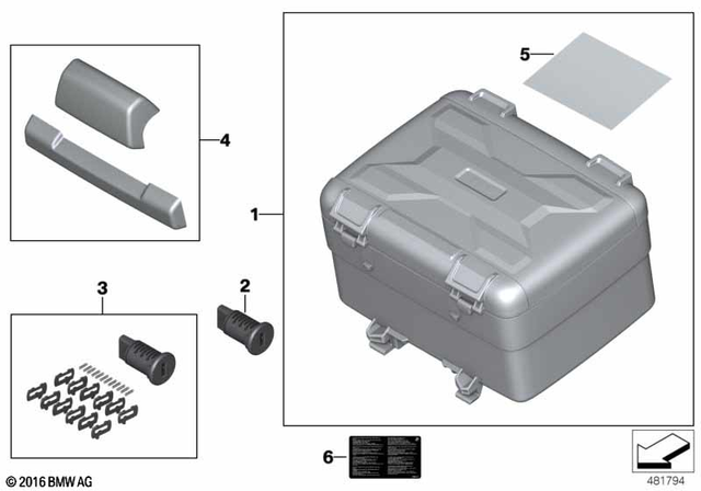 77438568811 - Luggage &amp; Storage: Sign Maximum Speed/Payload - Vario-Topcase for BMW-Motorrad Image
