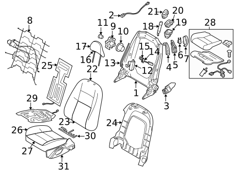 Front Seat Components for 2013 Volvo C70 #0