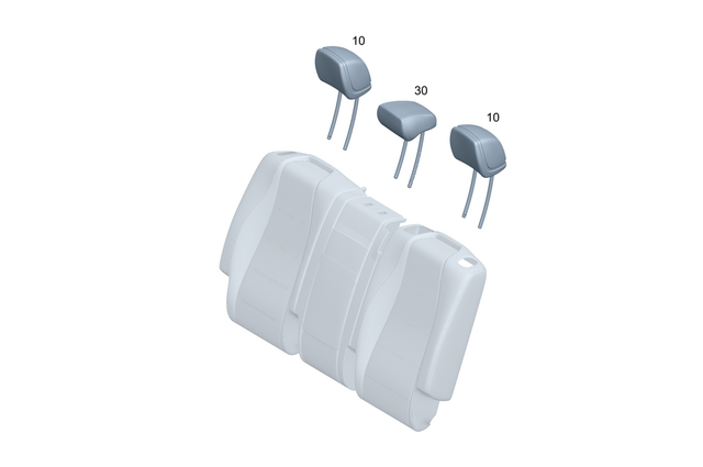1679705503 - Rear Seat Bench: Head Restraint for Mercedes-Benz: GLE350, GLE450, GLE450e, GLE53 AMG, GLE580, GLE63 AMG S Image image