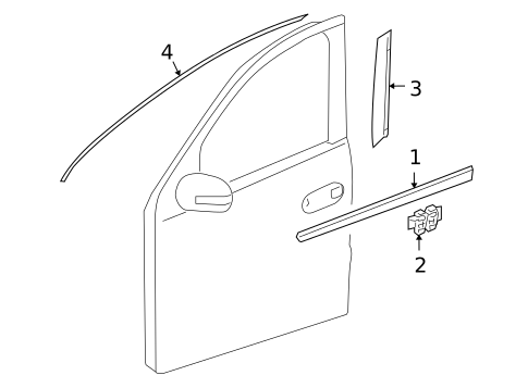 Exterior Trim - Front Door for 2007 Mercedes-Benz R 63 AMG&reg; #0