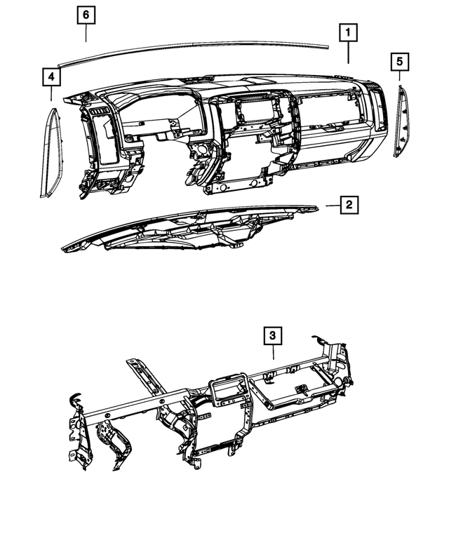 6WN53BD3AA - Interior Trim: Base Panel Instrument Panel for Mopar Image image