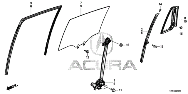 Rear Door Windows  - Regulator for 2013 Acura RDX #0
