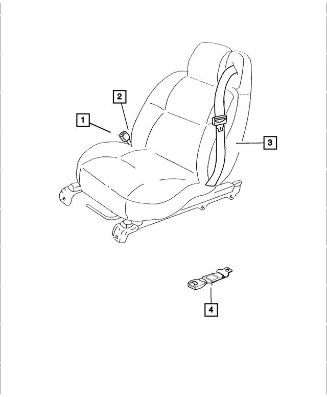 YP401T1AD - Interior Trim: Front Inner Seat Belt, Right for Mopar Image