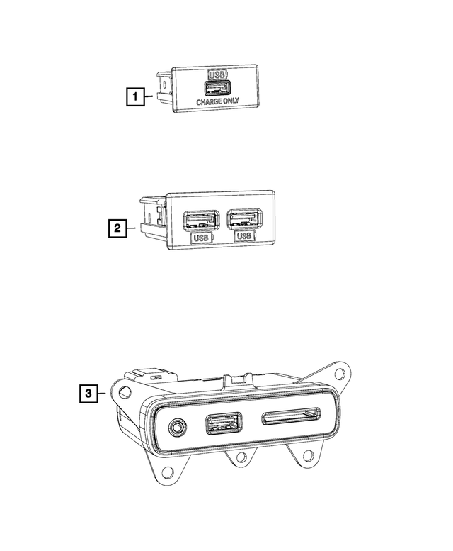 68144781AA - Electrical: Charging Port Usb for Mopar Image image
