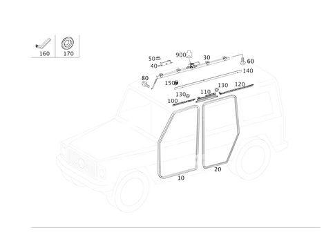 Head Protection Curtain, Door Edge Guard Sections for 2014 Mercedes-Benz G63 AMG #0