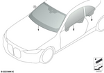 51357955237 - : Side Window, Door, Left Rear for BMW: 430i, 430iX, M4 Comp. M xDrive, M440i, M440iX Image