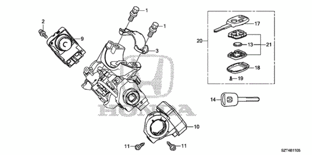 Key Cylinder Components for 2012 Honda CR-Z #0
