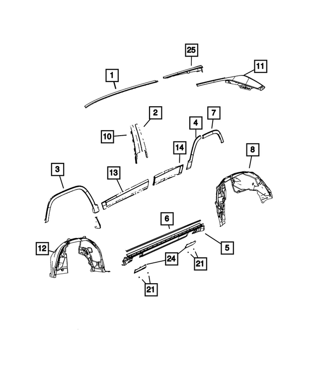 68589248AB - : Wheelhouse Shield, Right for Mopar Image