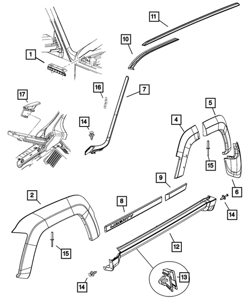 Moldings and Ornamentation for 2009 Jeep Liberty #0