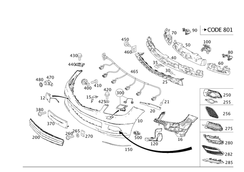 Front Bumper for 2009 Mercedes-Benz C300 #0