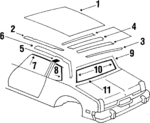 20306174 - Body: Roof Panel for Buick: Skylark | Oldsmobile: Omega | Pontiac: Phoenix Image