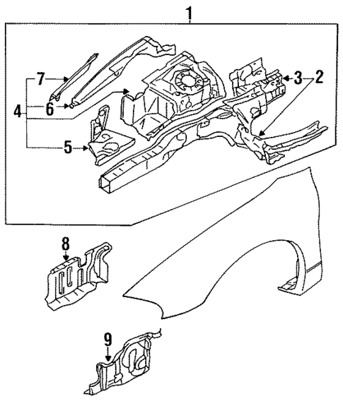 Structural Components & Rails for 1997 Dodge Avenger #0