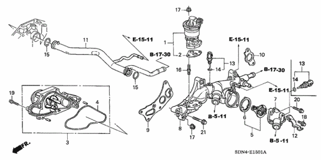 Water Pump - Sensor (V6) for 2006 Honda Accord #0