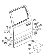 68421706AA - Doors, Door Mirrors and Related Parts: Door Hinge, Right for Mopar Image