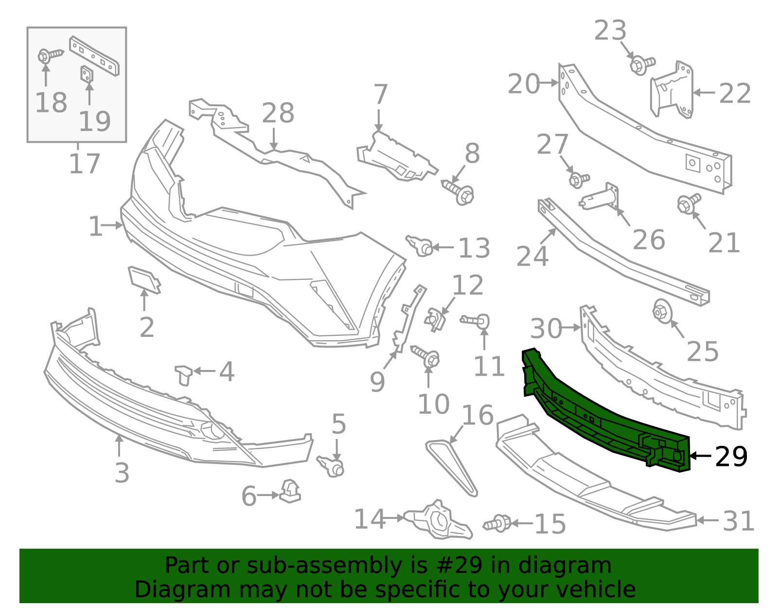 52611-10040 - Bumper Impact Absorber - 2019 Toyota C-HR | OEM Genuine ...