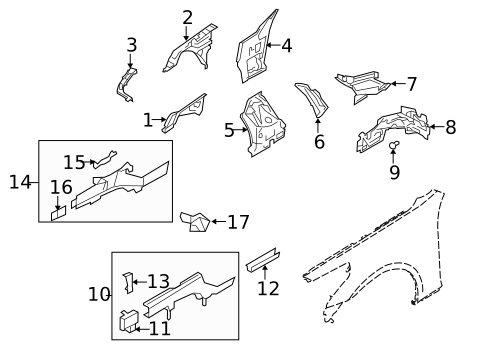 Structural Components & Rails for 2014 INFINITI Q60 #0