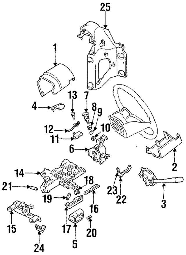 F5TZ1522050AA - Steering: Lock &amp; Cylinder for Ford: Bronco, F-150, F-250, F-250 HD, F-350, F-Super Duty Image