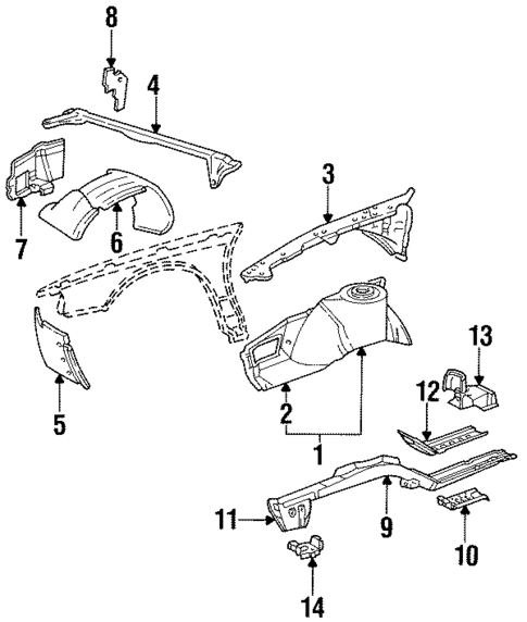 Structural Components & Rails for 1993 Cadillac Eldorado #0