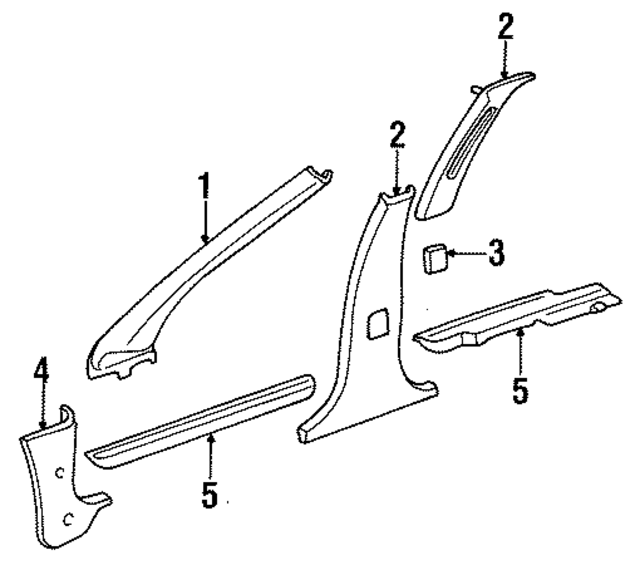 FF00DX9AC - Body: Windshield Pillar Trim for Mopar Image