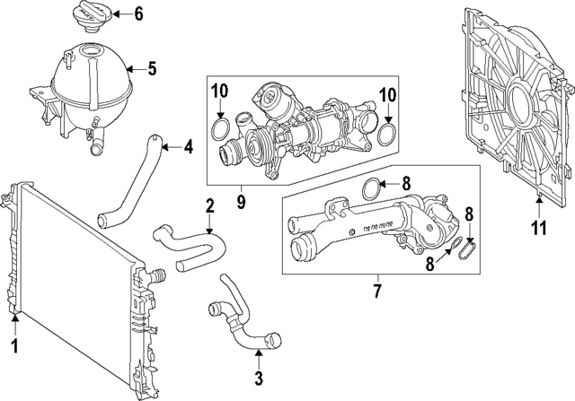 9075010300 - Cooling System: Upper Hose for Mercedes-Benz Image image