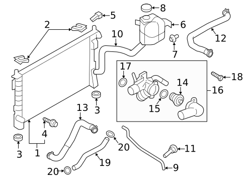 Thermostat & Housing for 2012 Ford Edge #0