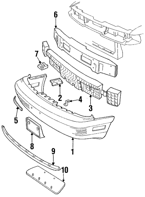 Bumper & Components - Front for 1993 Mercury Cougar #0