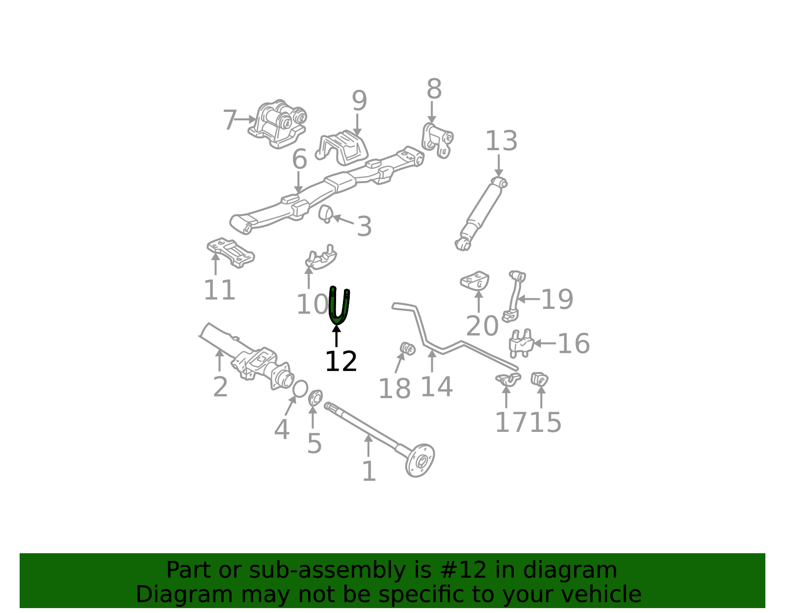 1985-2005 GM Rear Spring Bolt Unit 15989914 | TascaParts.com