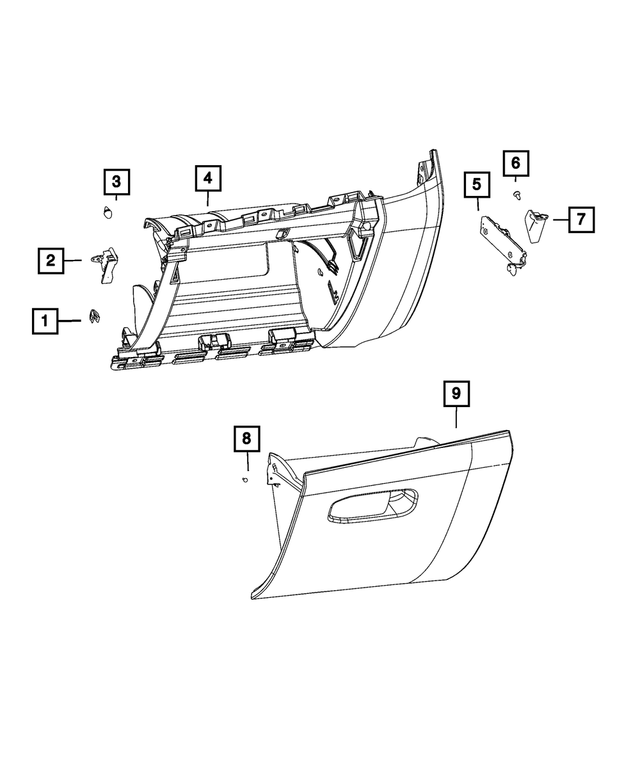6ZC72DX9AB - Interior Trim: Glove Box Door Latch Striker for Mopar Image image