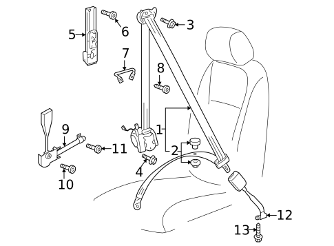 Front Seat Belts for 2019 Volkswagen Golf Alltrack #0