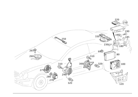 Radio Set, Remote Control, Amplifier, CD-Player, Loudspeaker for 2001 Mercedes-Benz CL 55 AMG&reg; #1